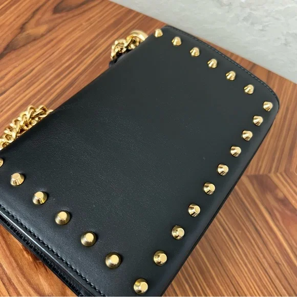 Gucci Calfskin Studded Small Padlock Shoulder Bag Black - Picture 7 of 16